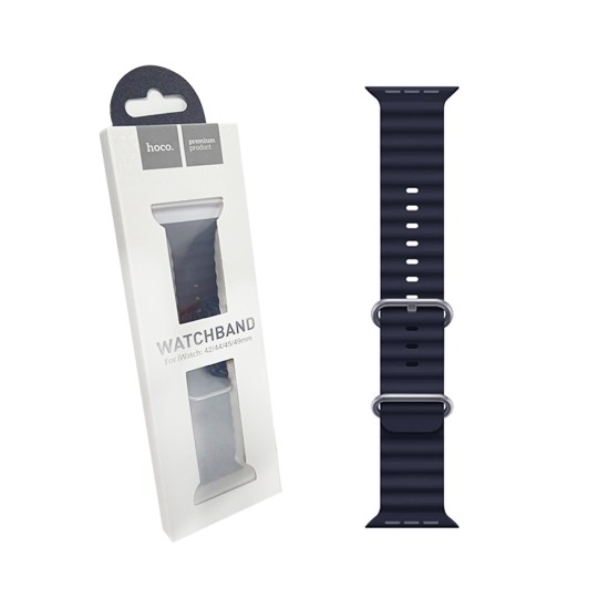 Bracelete de Silicona con Hebilla Doble para iWatch WA12 Series Original Marine (42/44/45/49mm) Negro